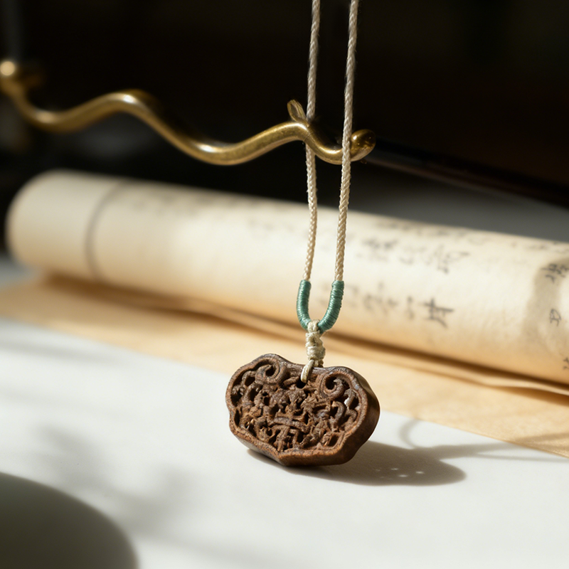 志圣安志如意锁古法合香珠天然香材持久留香非遗传承香牌脖挂