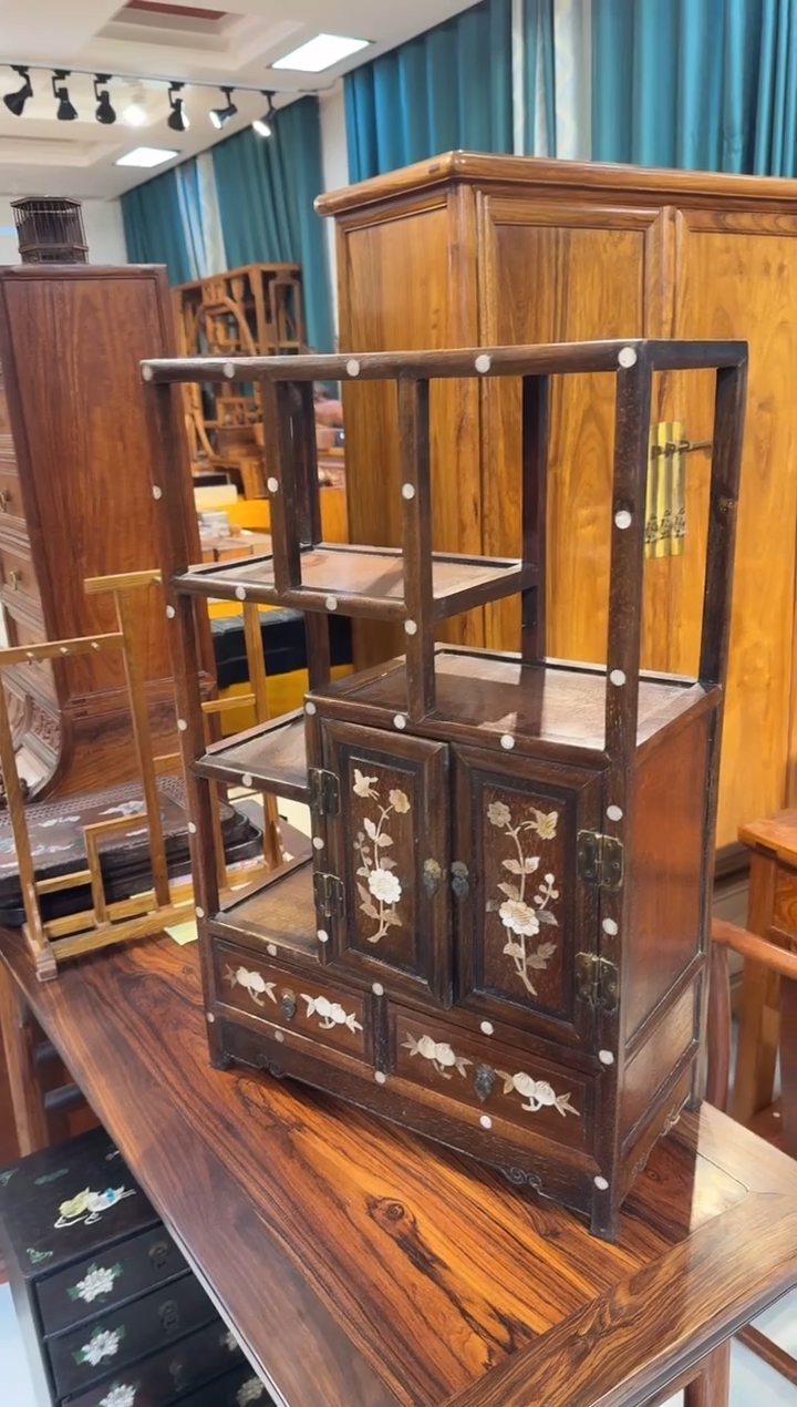 【闪购商品】木木艺缅花镶嵌小博古架1980.888