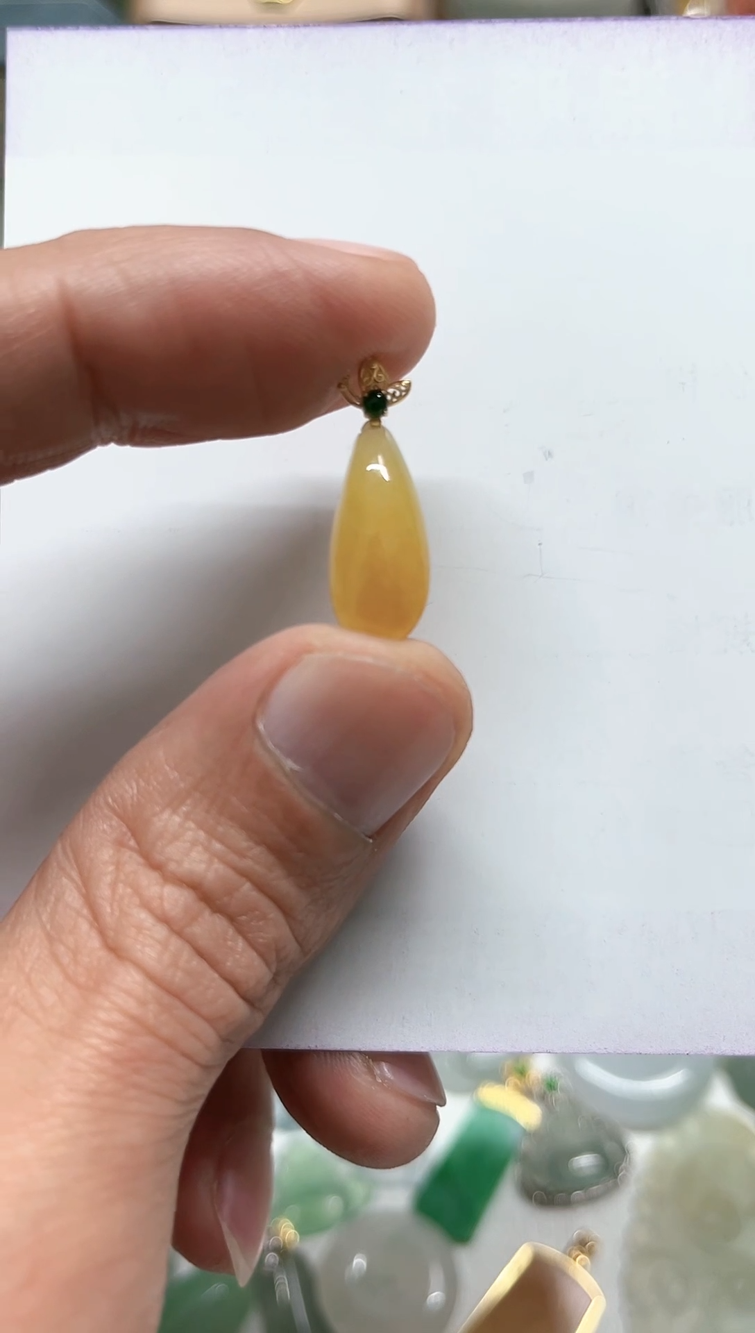 【闪购商品】翡翠颈饰18K金镶嵌天然缅甸A货翡翠吊坠