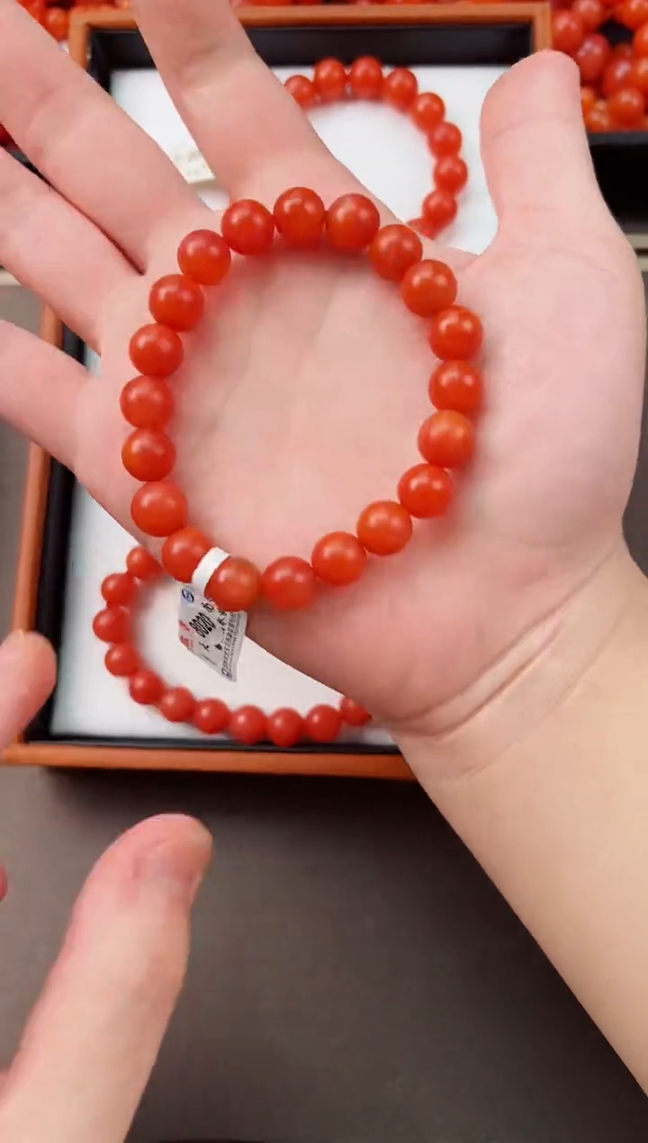 【闪购商品】南红玛瑙手串未镶嵌滴水洞哑光10+一条