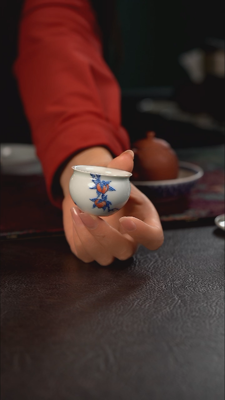 聚澜堂桃子小缸杯
