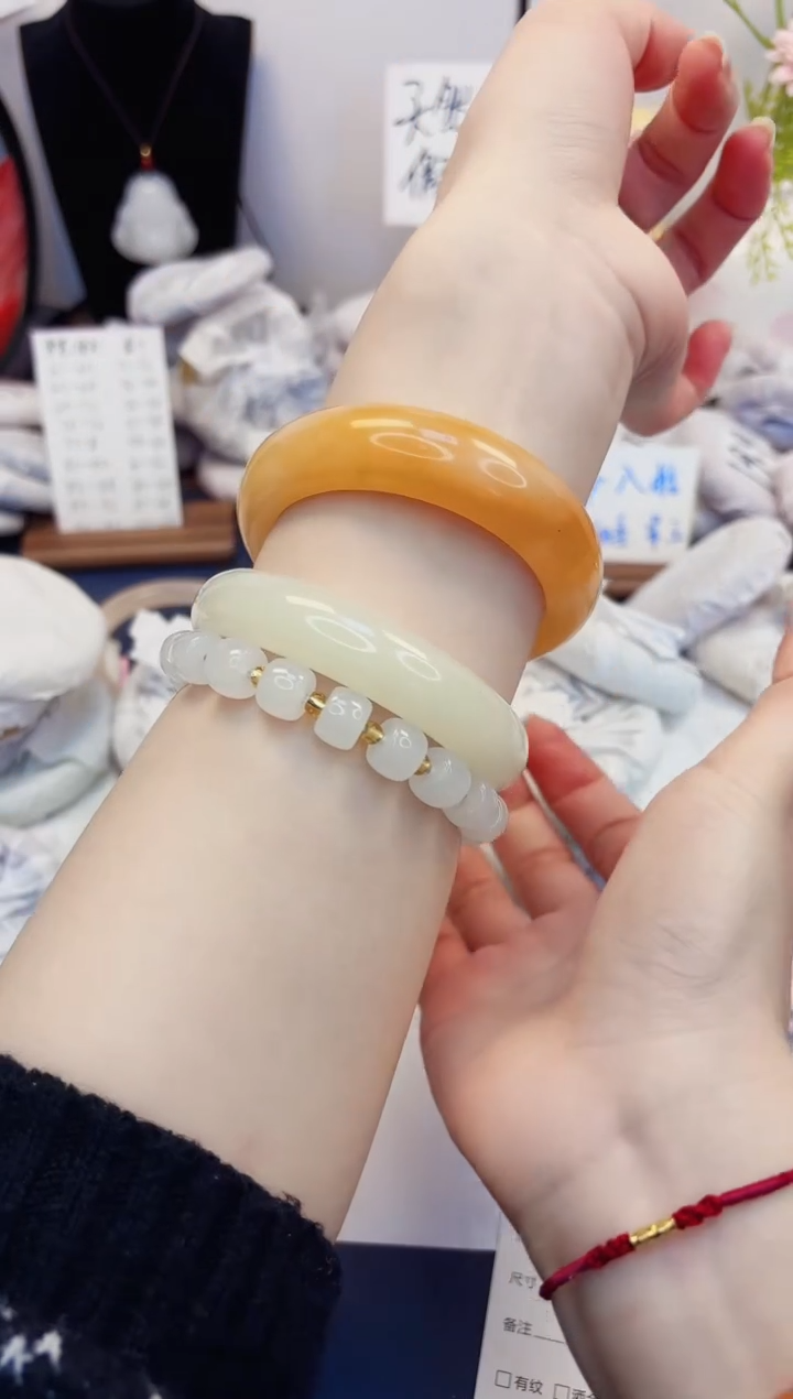 【闪购商品】石英质玉手镯未镶嵌456-财气镯-圈口57
