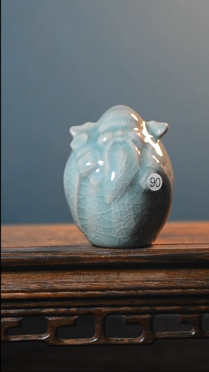 90号财神造像全品清凉寺汝瓷