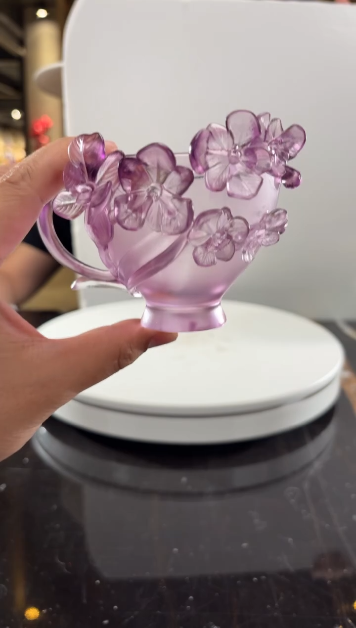 摆件紫罗兰咖啡杯