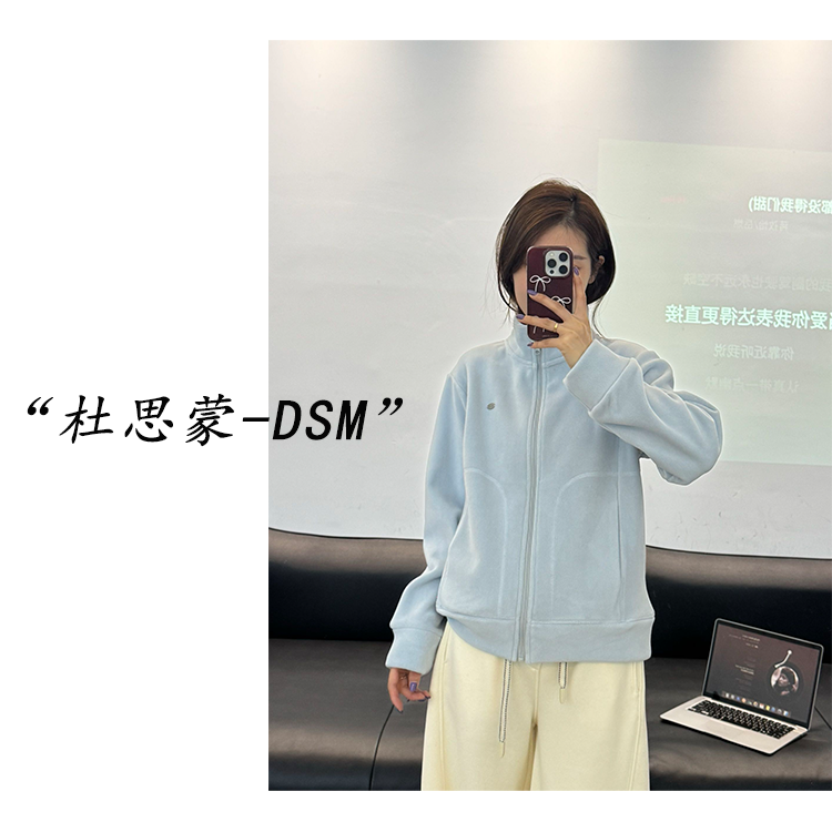 DSM-【絮拥温阳】韩国货！25秋冬韩系休闲摇粒绒修身立领外套Q196
