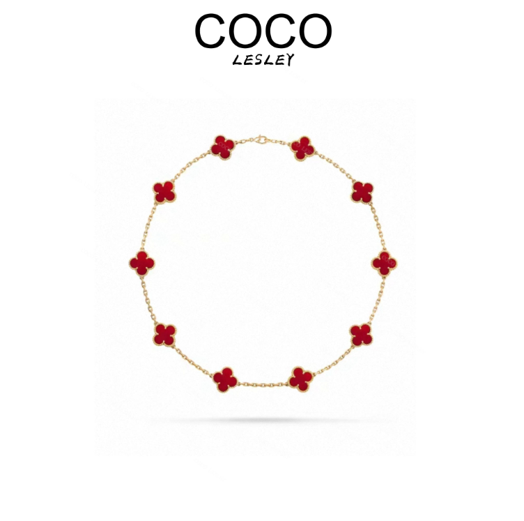 【佳佳】2025年新款十花红色18K镀金项链-1004