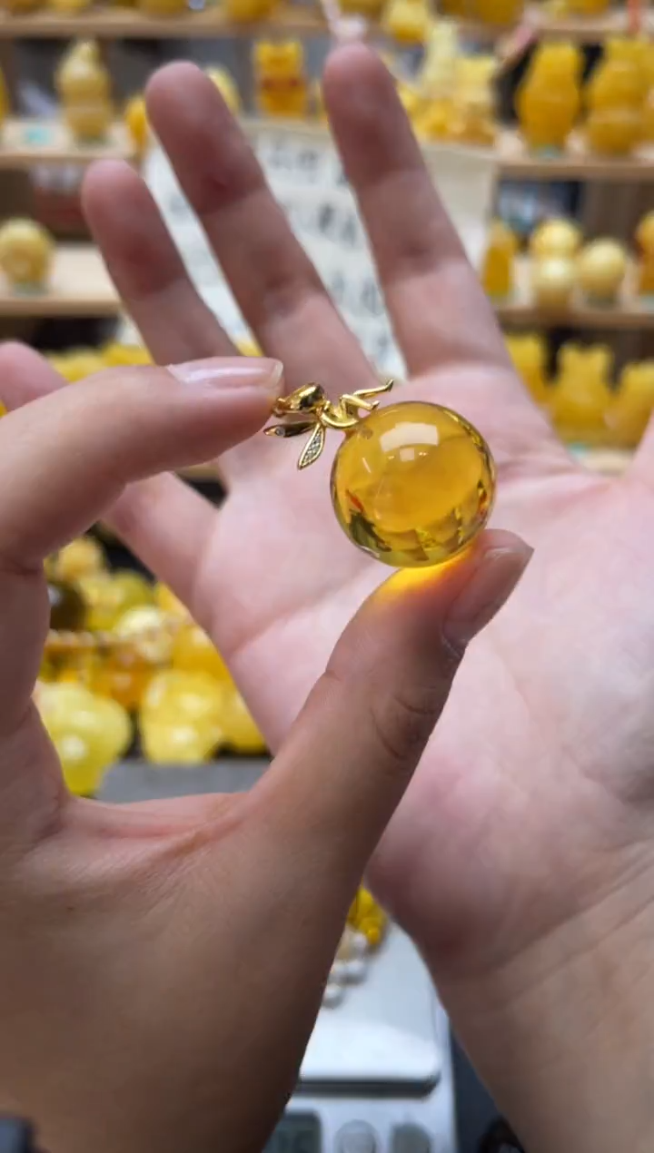 琥珀银S925镶嵌珠宝奇石077琥珀蜜蜡微瑕
