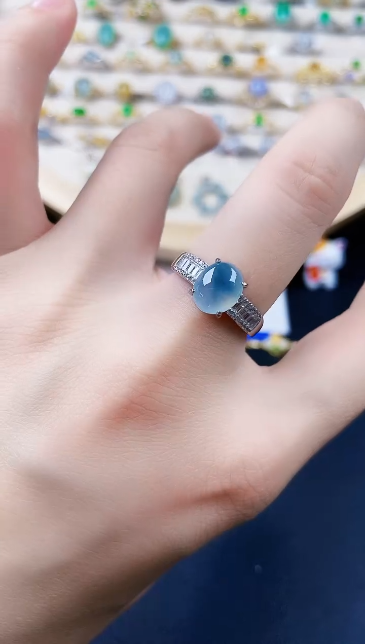 【闪购商品】翡翠银S925镶嵌戒指6456446