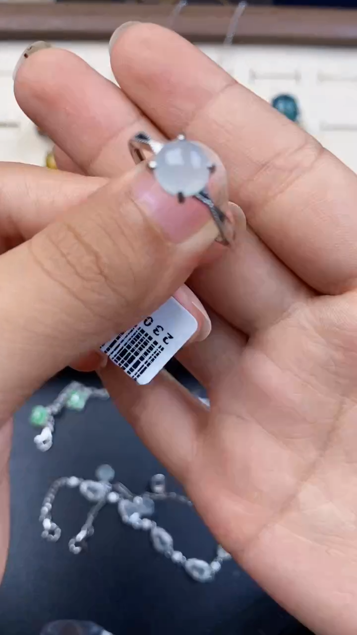 翡翠戒指银S925镶嵌53453255235