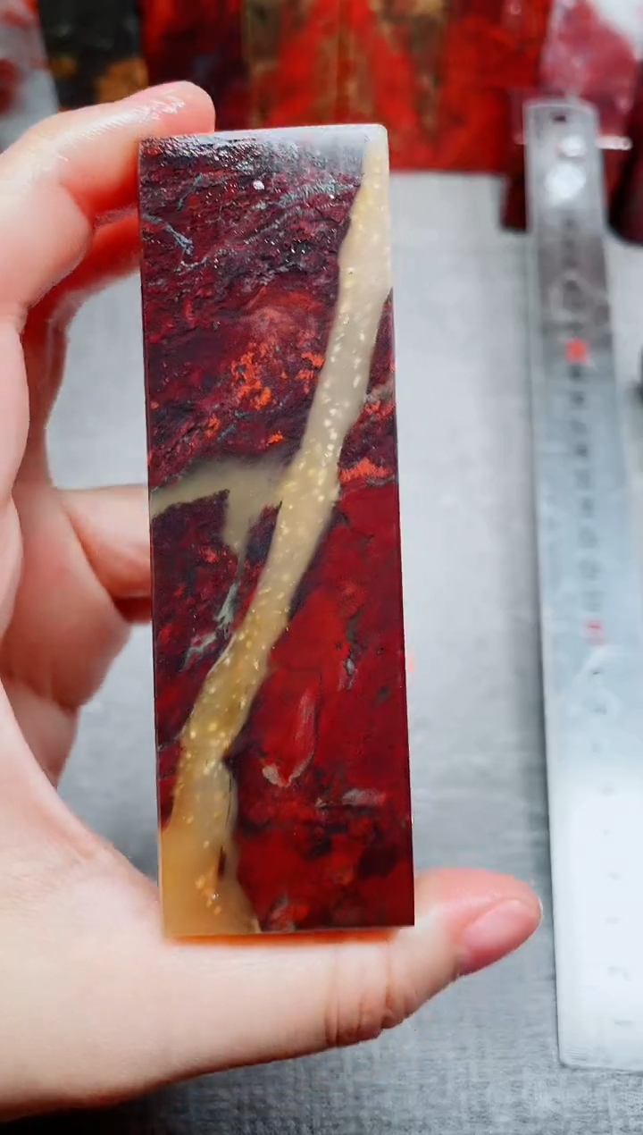 玉桂林鸡血玉素章3.0左右红16