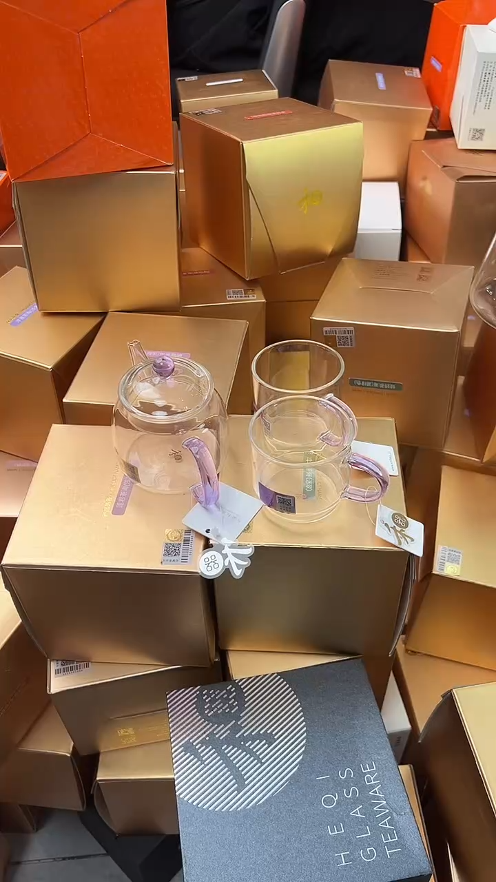 @@禾器晶彩言卿壶浅紫色+逸杯紫2只