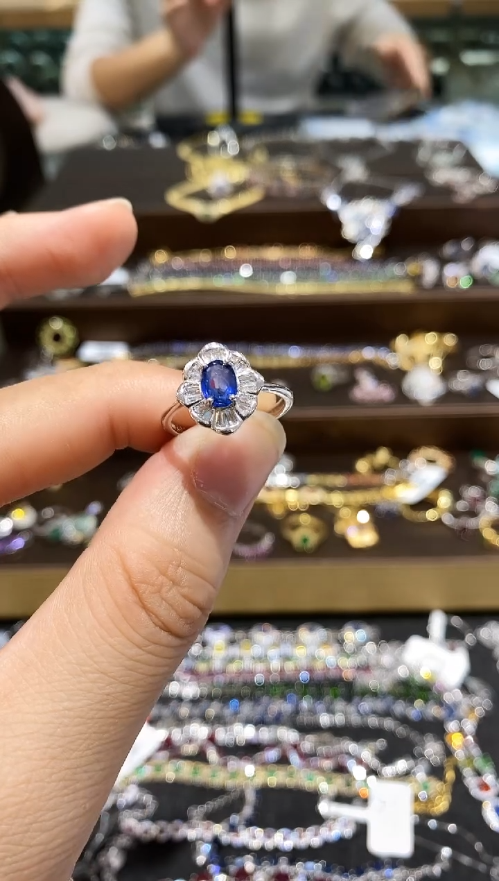 【闪购商品】蓝宝石戒指银S925镶嵌戒指