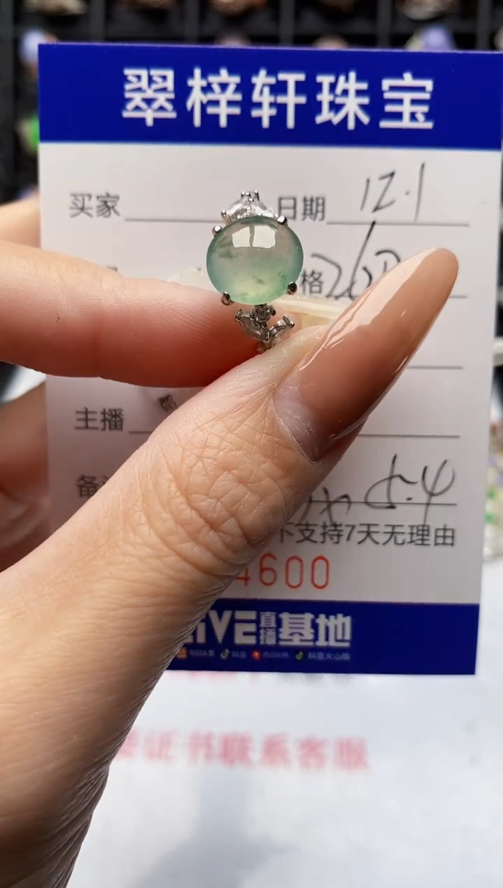 银S925镶嵌戒指翡翠4600