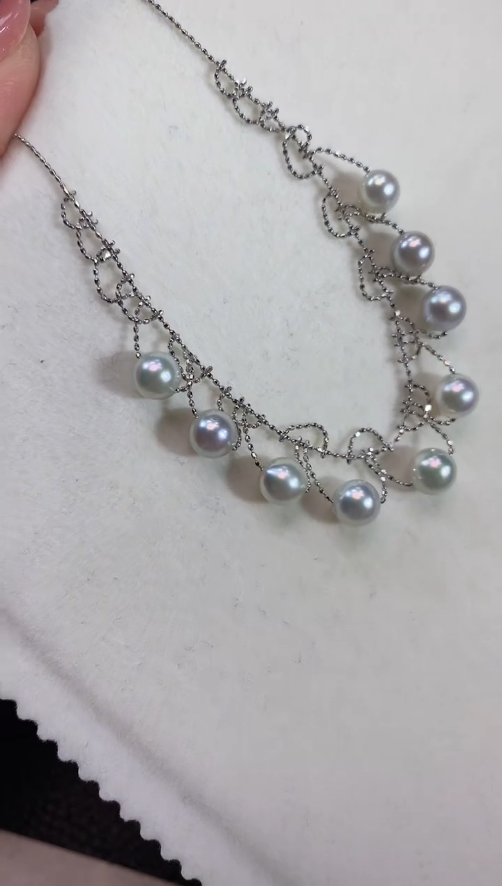 【闪购商品】海水珍珠套链18K金镶嵌D6 多样性发货一件