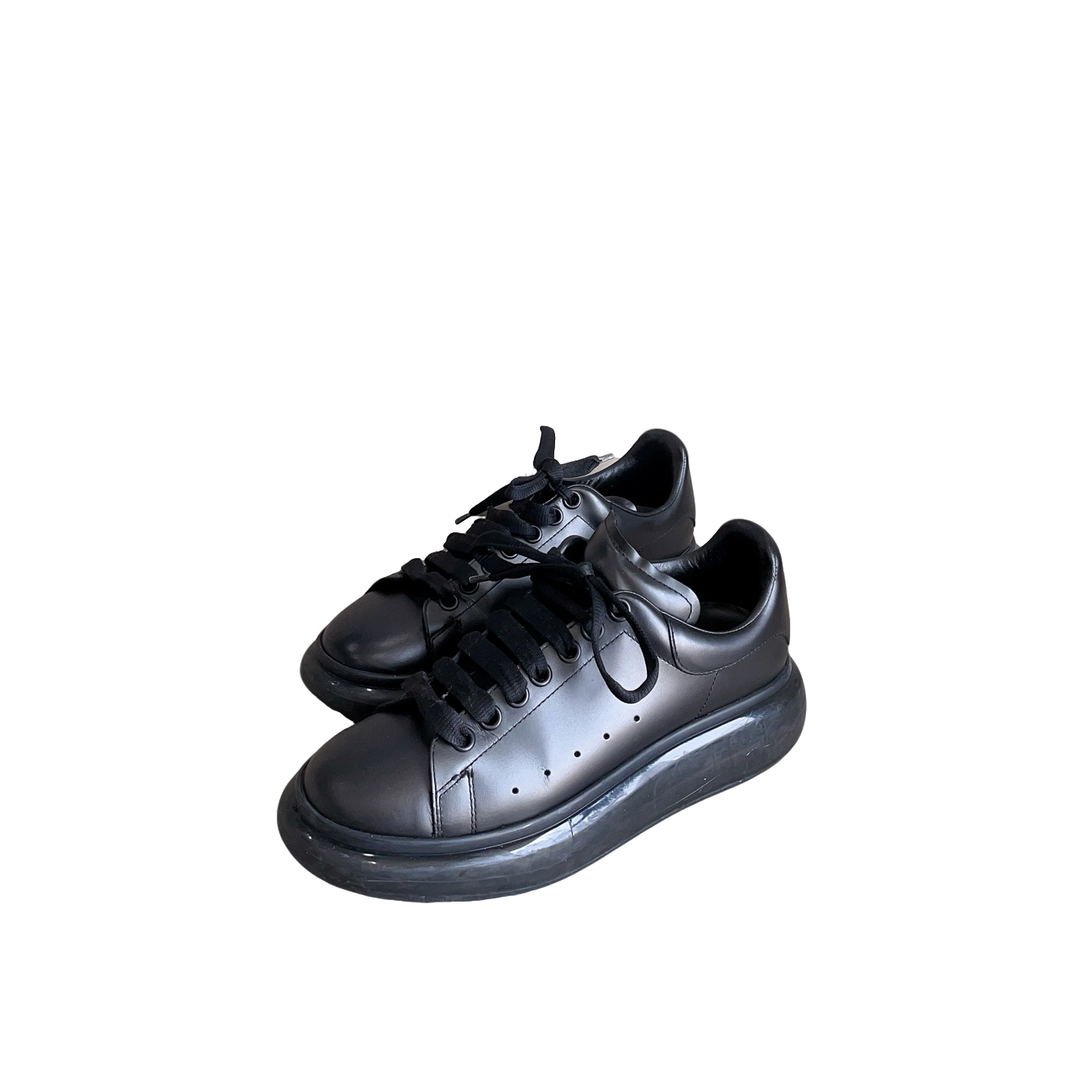 95新 Alexander McQueen/亚历山大·麦昆 黑色气垫鞋 40吗d5558