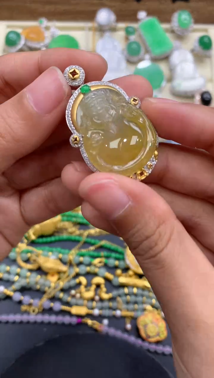 【闪购商品】翡翠颈饰18K金镶嵌423-中国好珍宝