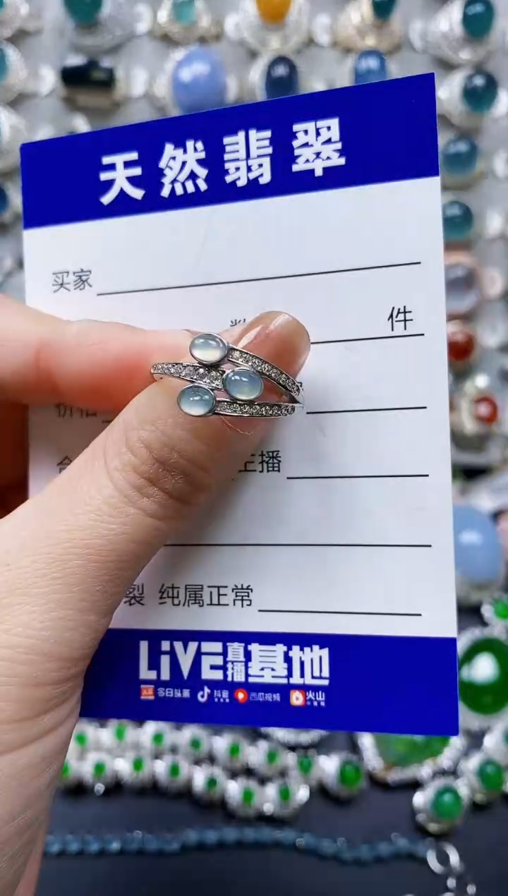 【闪购商品】翡翠戒指银S925镶嵌0623