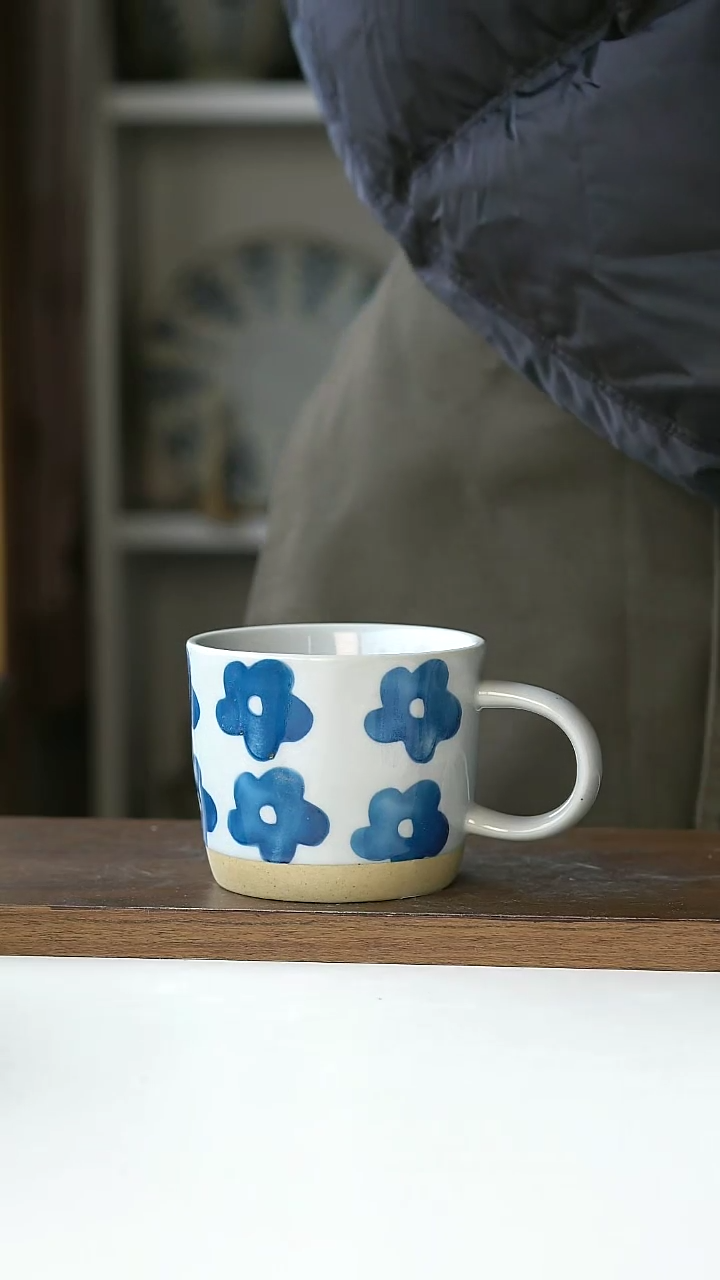 【闪购商品】陶瓷微瑕粗陶花朵马克杯@4-2@