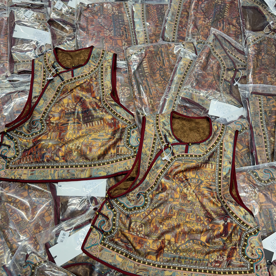 8060#新中式冬季新款高奢红人同款重工无袖外套