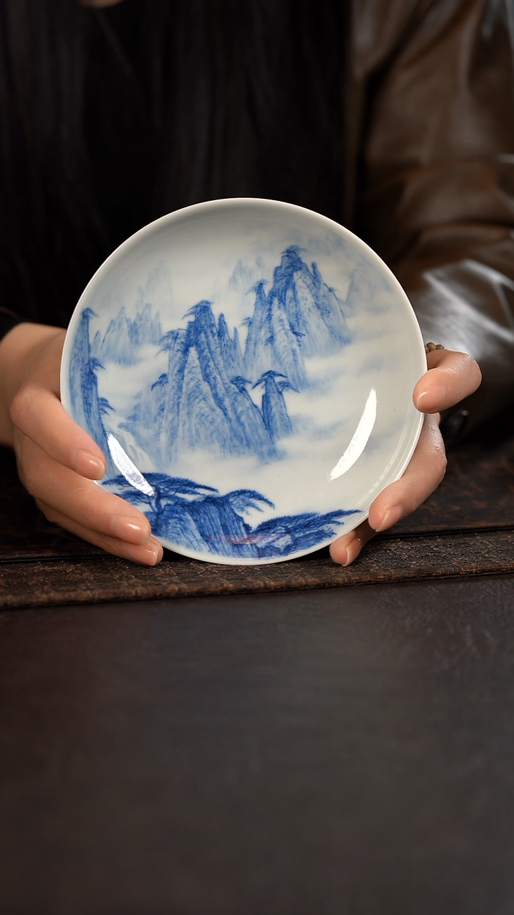 【闪购商品】杯聚澜堂国画山水壶承