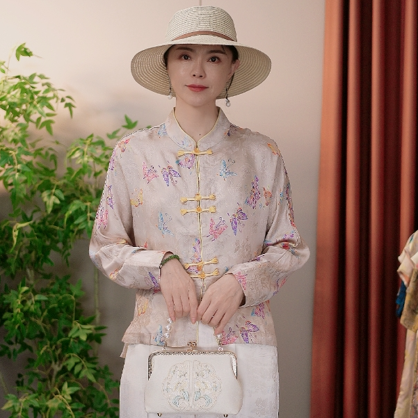 新中式国风彩蝶纷飞外套4077