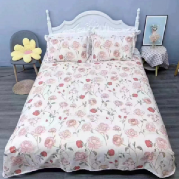 （玫瑰海洋）230*250田园风老粗布三件套