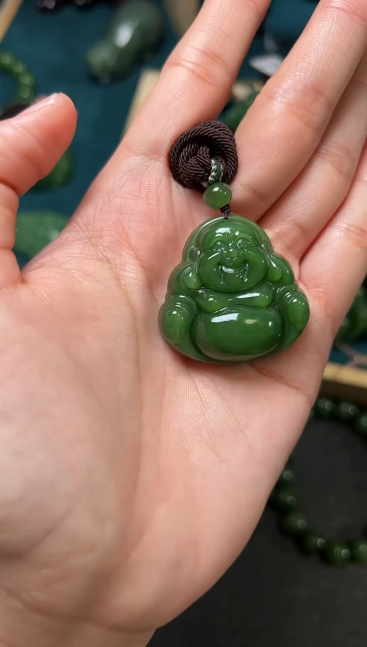 【闪购商品】和田玉（碧玉）颈饰未镶嵌碧玉35×35×133左右