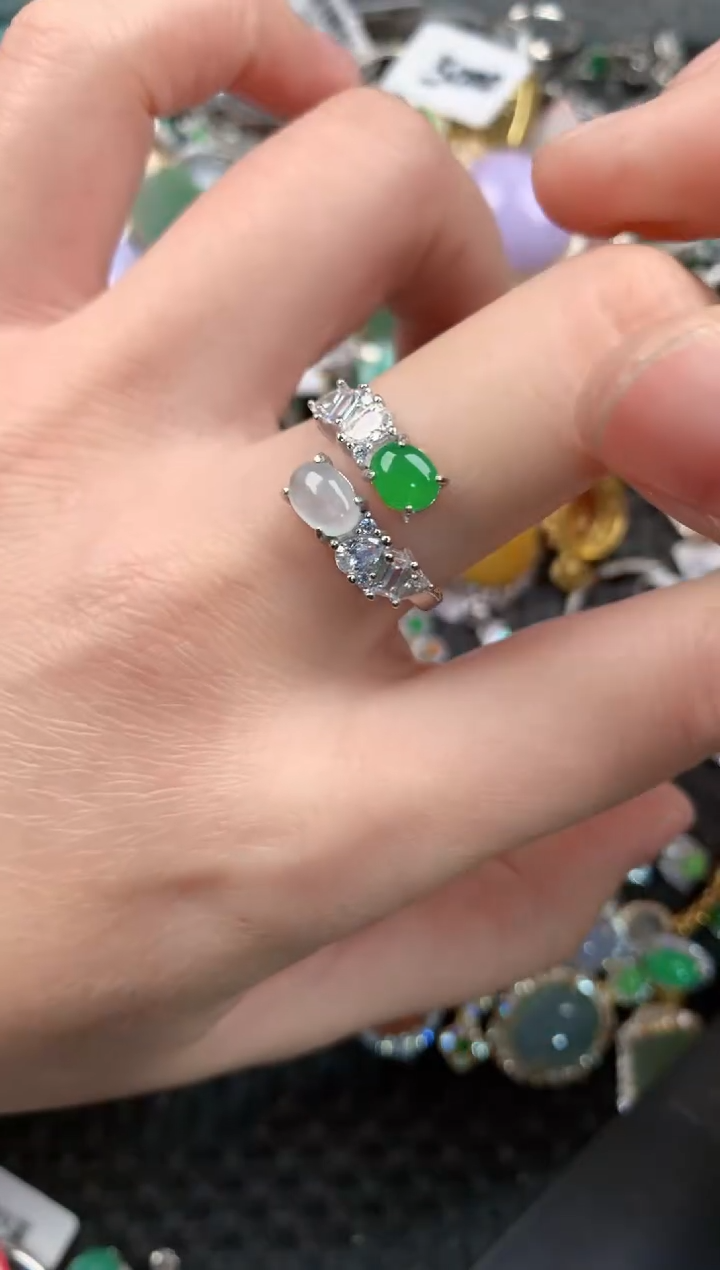 银S925镶嵌戒指翡翠12-12-12    4