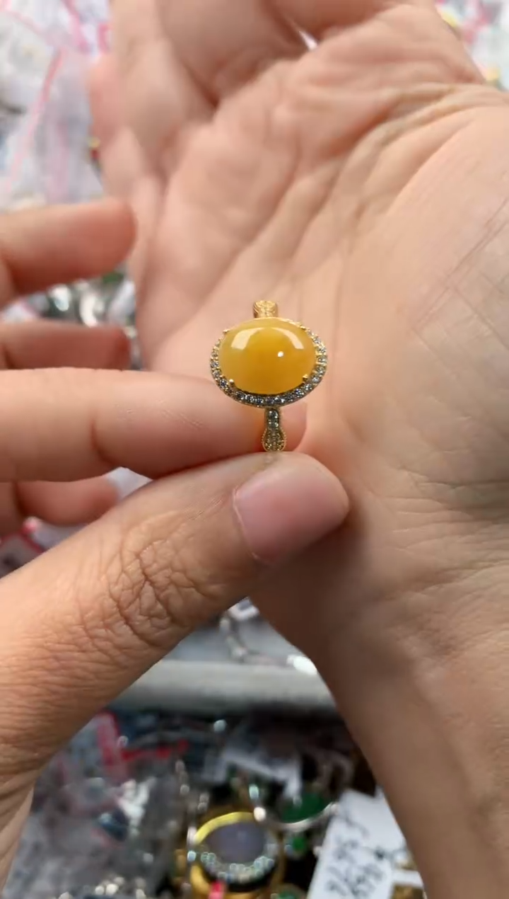 银S925镶嵌戒指翡翠444            1