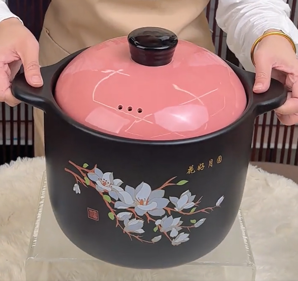 景德镇工厂【7L花好月圆】2025升级款干烧不裂砂锅耐高温炖肉煮粥