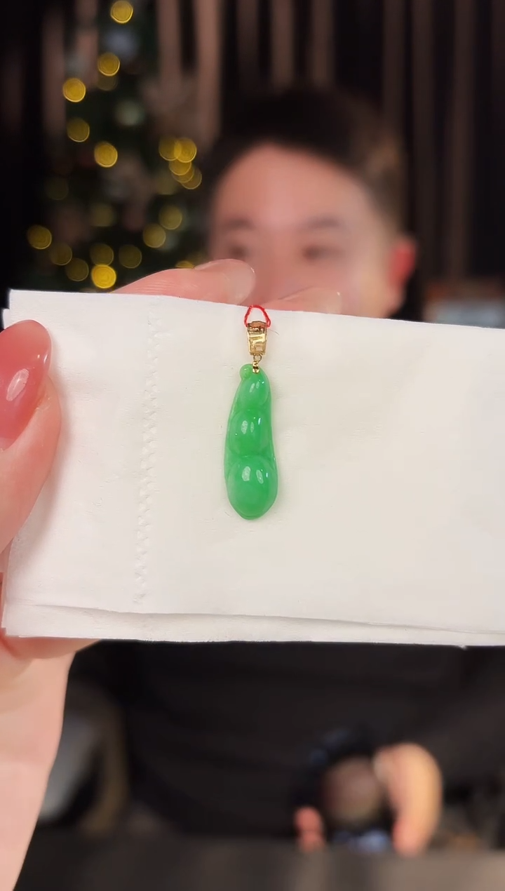 【闪购商品】翡翠颈饰18K金镶嵌缅料A货/支持复检/一件