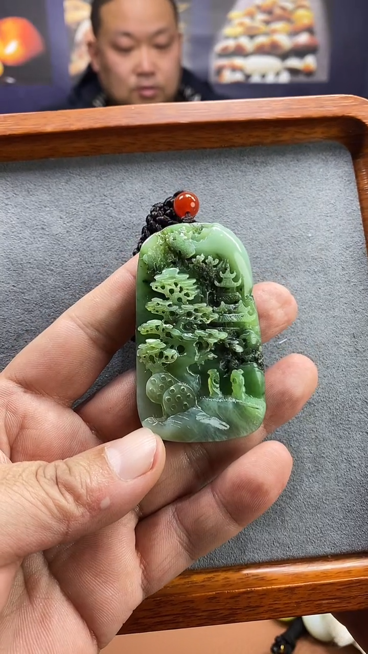 【闪购商品】和田玉（碧玉）颈饰未镶嵌精品和田玉碧玉山水吊件