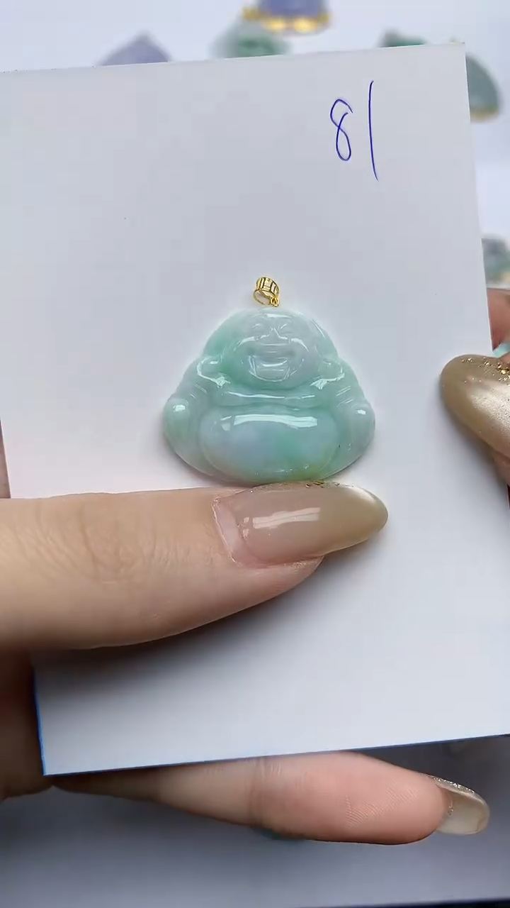 【闪购商品】翡翠颈饰18K金镶嵌天然翡翠A货