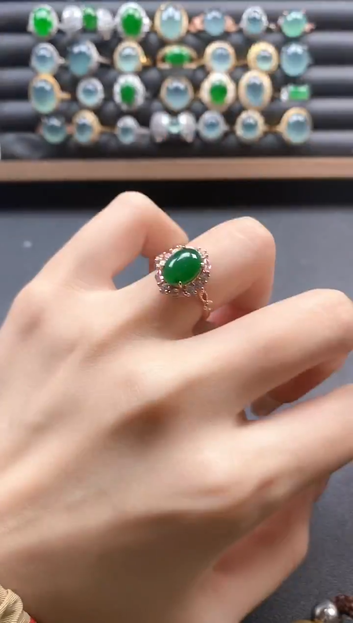 银S925镶嵌戒指翡翠511