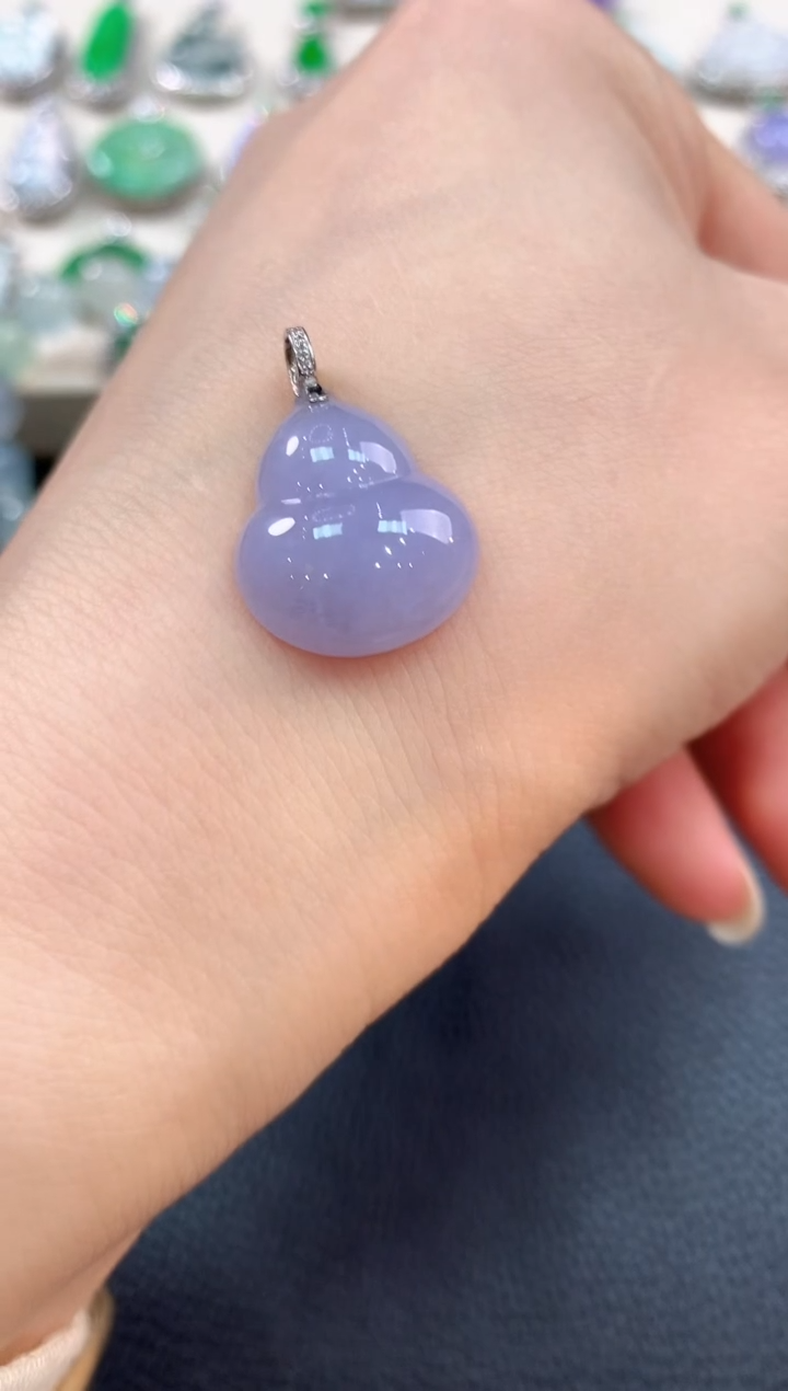 【闪购商品】翡翠吊坠(不含链)18K金镶嵌b4紫货有色差