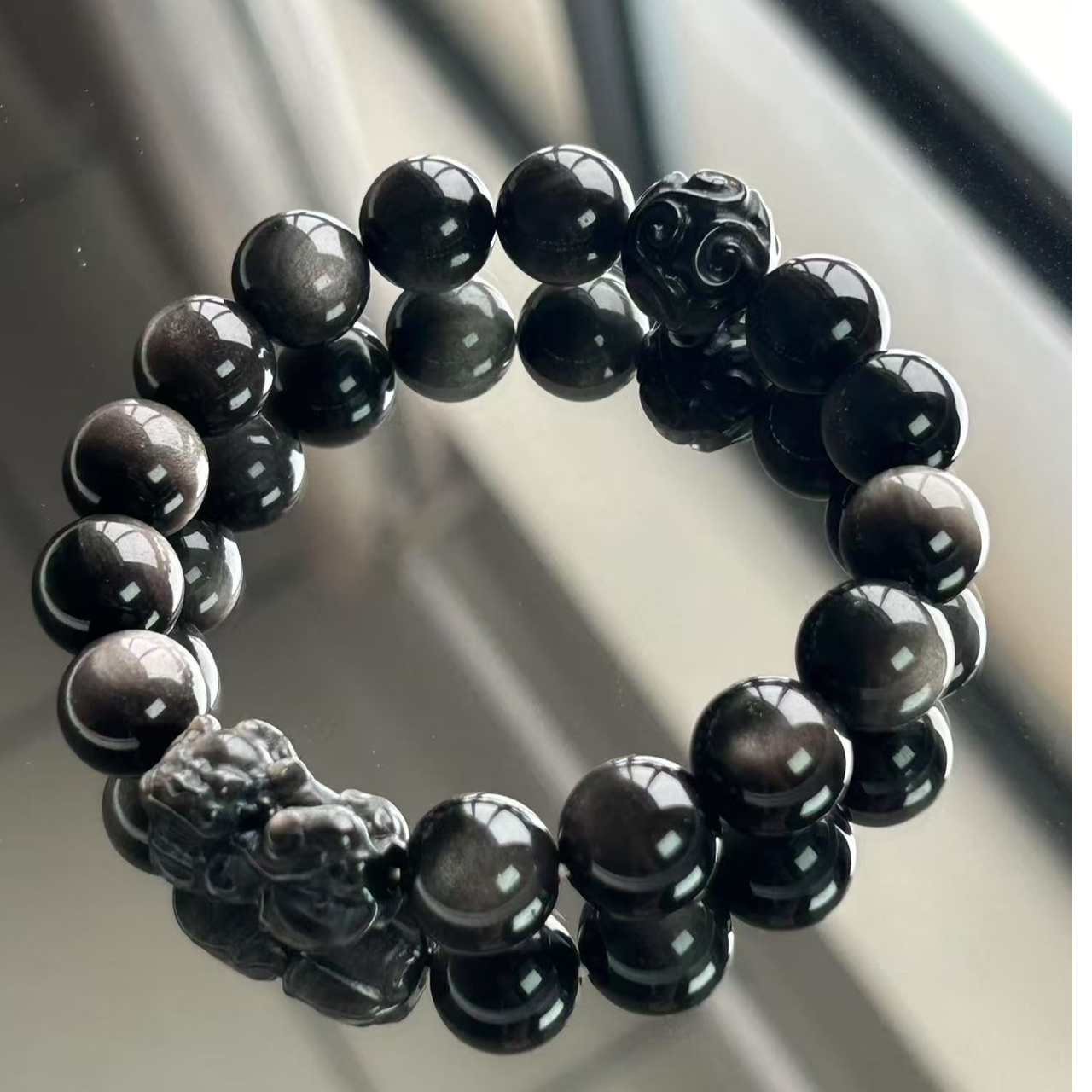 天然银曜石雕刻件满3颗发货满6颗送盒满10颗送1颗送盒手工制作diy