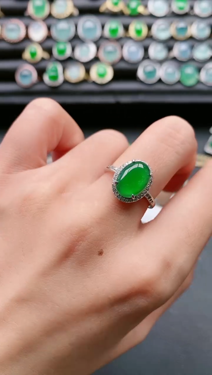 【闪购商品】翡翠戒指银S925镶嵌1111111