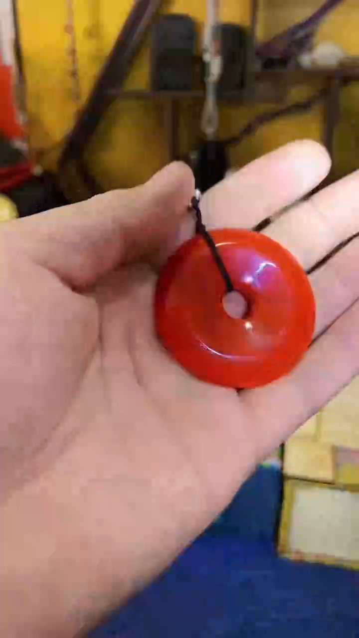 【闪购商品】南红玛瑙挂件合金南红 平安扣 （飞铃文玩）