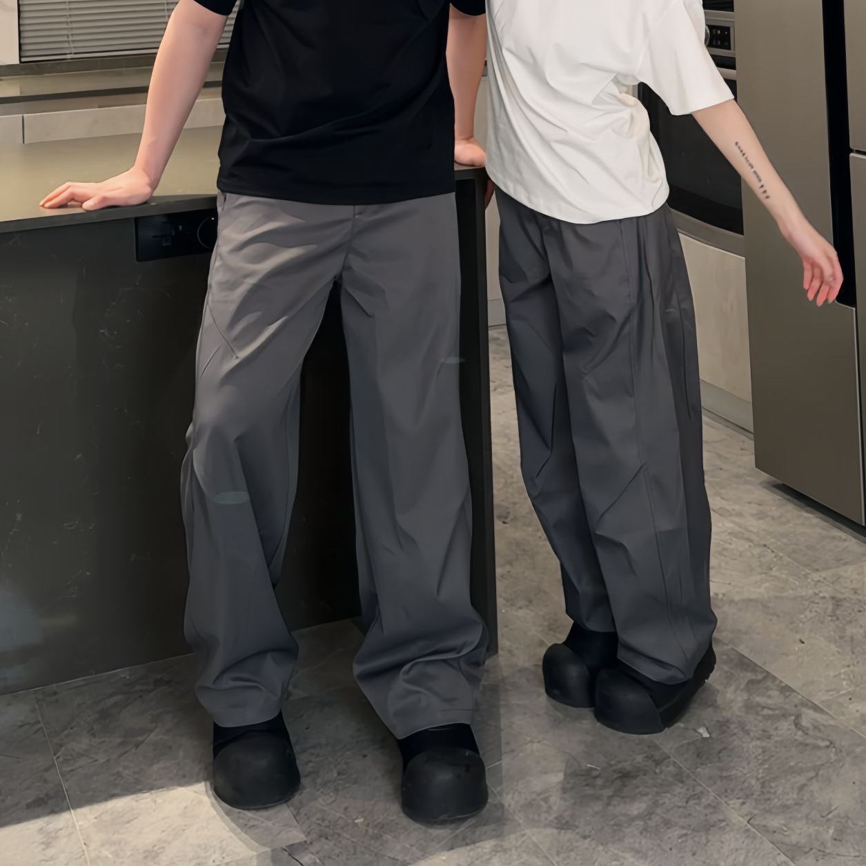 「TtAU」松弛感西裤弯刀休闲复古宽松情侣百搭