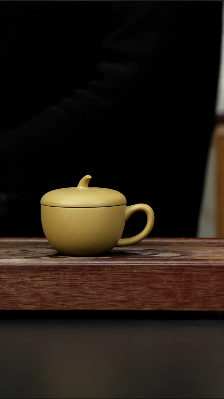 茶壶紫砂黄金段 苹果盖杯