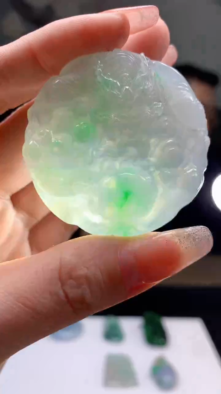 【闪购商品】定制翡翠未镶嵌1044ry-毛货挂件34