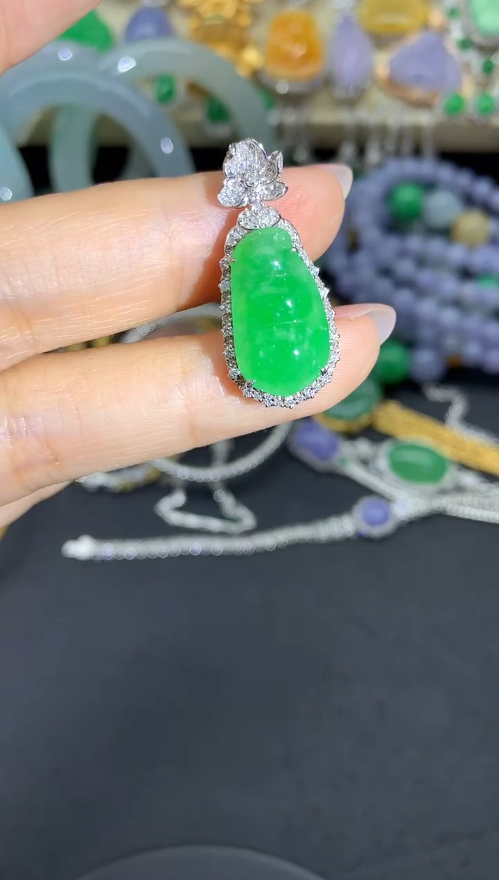 【闪购商品】翡翠颈饰18K金镶嵌449-中国好珍宝