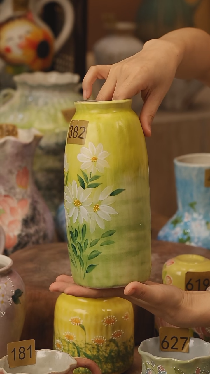 陶瓷382景德镇设计师手作花器摆件侘寂风