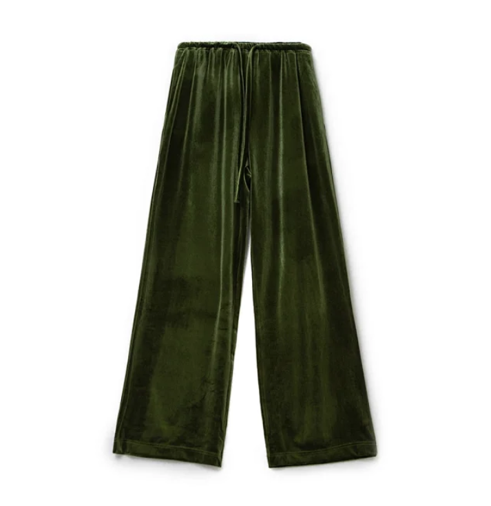 【悠悠专属】系带抽绳休闲裤宽松丝绒阔腿裤KZ22673