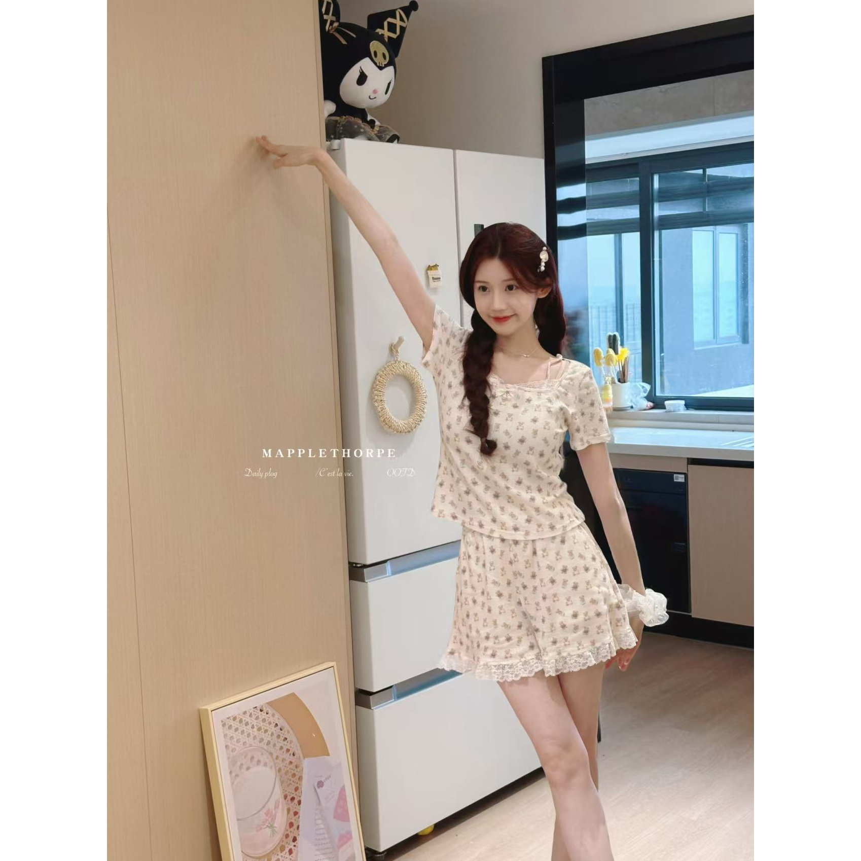 妖精的美美 【米古熊】自制软绵绵蕾丝睡衣套装