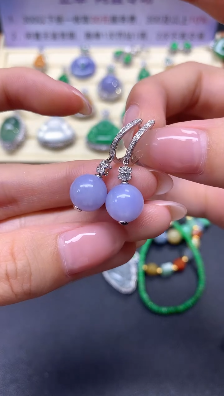 【闪购商品】翡翠耳饰18K金镶嵌耳饰|6250+625