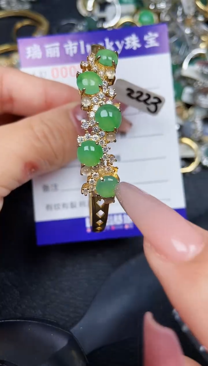 翡翠银S925镶嵌颈饰5094