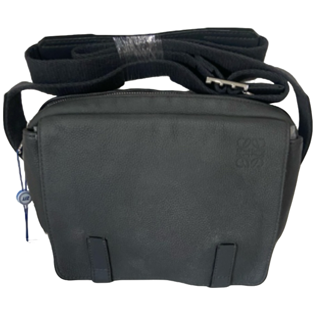 95新 LOEWE/罗意威 全皮灰色翻盖斜挎包115