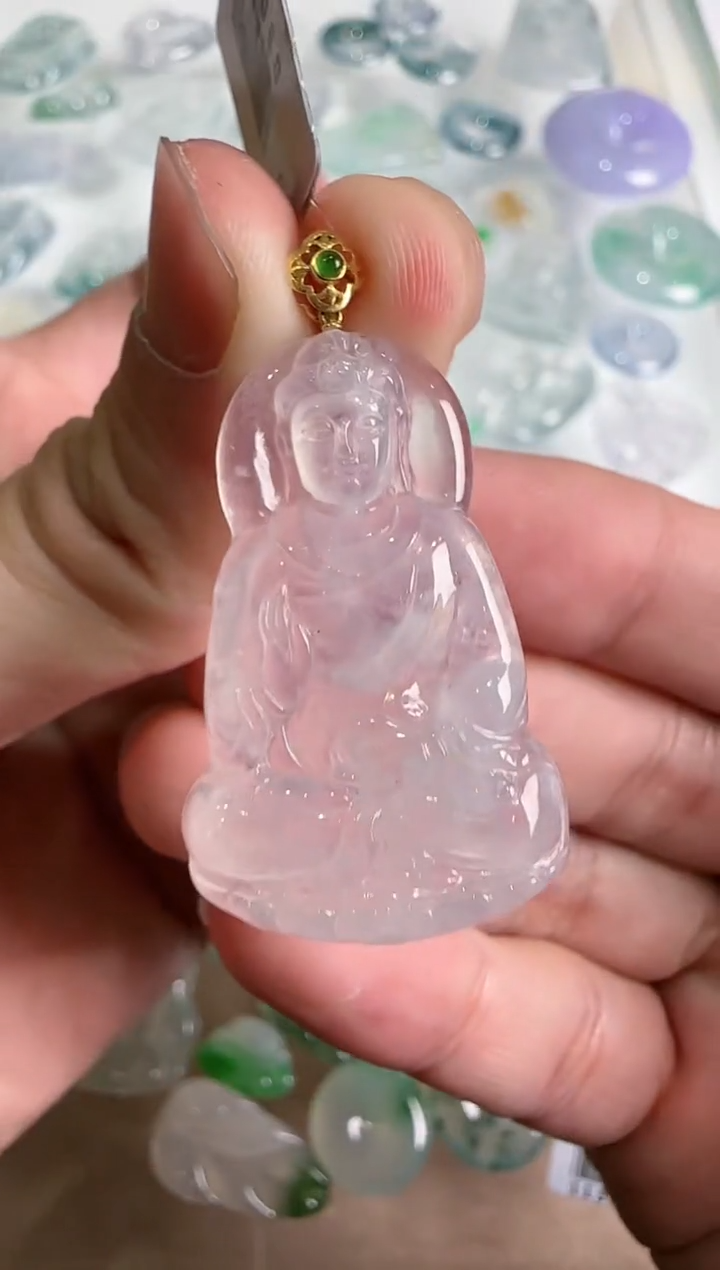 【闪购商品】翡翠吊坠(不含链)18K金镶嵌··