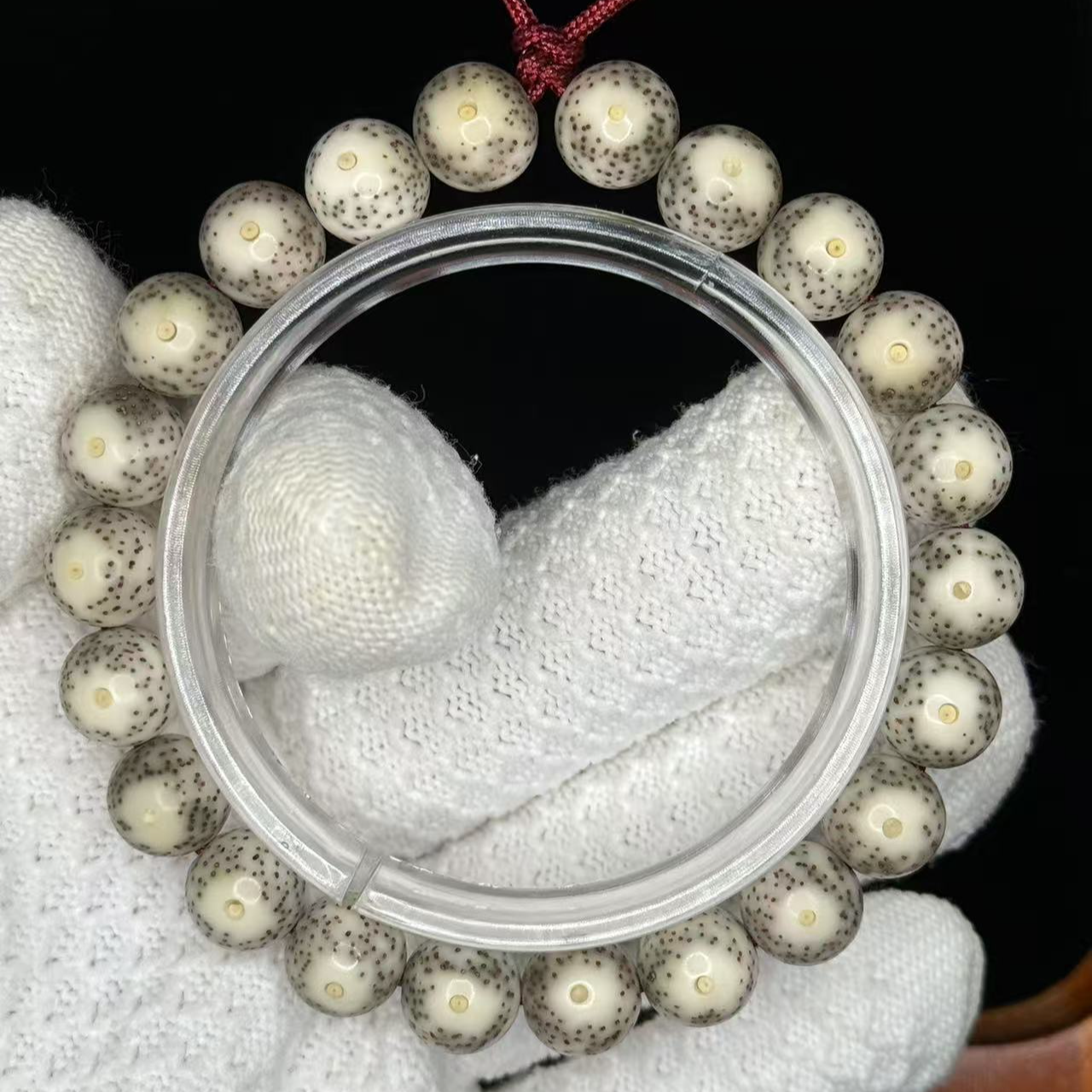 海南原生态星月菩提一朵果石玉料圆珠1.0文玩手串手持